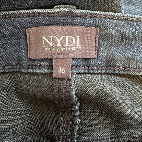 NYDJ Capri With Drawcord Hem Pilar Regular 16 Blue Dark Wash MARJCP2799 - Picture 6 of 15